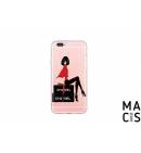 Чехол TPU прозрачный Девушка с подарками Chanel для iPhone7Plus