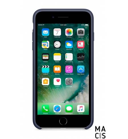 Чехол эко-кожа темно-синий Apple Logo для iPhone7 Plus