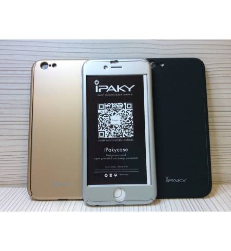 Чехол накладка пластик+стекло черный IPAKY для iPhone7