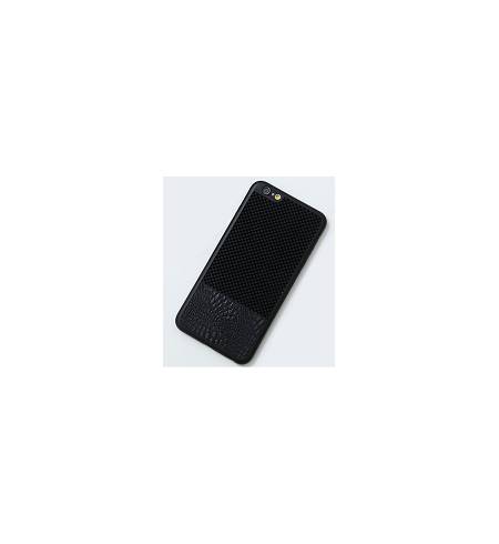 Чехол эко-кожа+плетение черный Крокодил для iPhone7