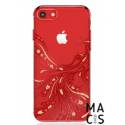 Чехол пластик красный Птица камни для iPhone7
