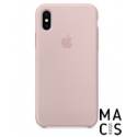 Чехол эко-кожа розовый Apple Logo для iPhoneХ