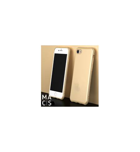 Чехол TPU софт золотой бампер камни для iPhone8Plus