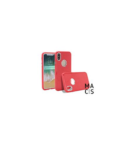 Чехол TPU металлическая вставка красный Блестки Logo для iPhoneХ