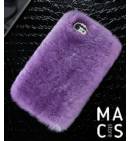 Чехол фиолетовый Мех и камушки для iPhone8