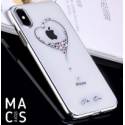 Чохол TPU пластик срібло Серце каміння Swarovski для iPhoneХ