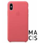 Кожаный чехол Apple Leather Case Peony Pink (MTEX2) для iPhone XS Max (розовый пион)