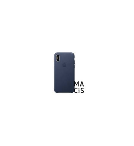 Кожаный чехол Apple Leather Case Midnight Blue (MRWU2) для iPhone XS Max (темно-синий)