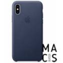 Шкіряний чохол Apple Leather Case Midnight Blue (MRWU2) для iPhone XS Max (темно-синій)