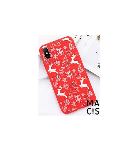 Чехол TPU красный рождественский для iPhone Xs Max