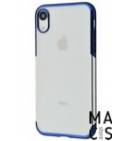 Чехол TPU прозрачный бампер синий для iPhone XR