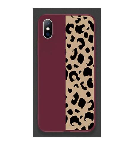 Чехол TPU леопардовый бордовый полоса для iPhoneXS Max