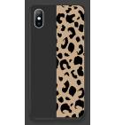 Чехол TPU леопардовый черный полоса для iPhoneXS Max
