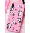 Чехол TPU розовый Единороги LOVE для iPhoneX