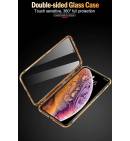 Чехол стекло двусторонний прозрачный золото для iPhoneХS MAX