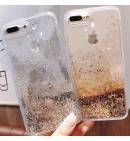 Чехол ТРU прозрачный Жидкое золото (серебро) для iPhoneХS MAX