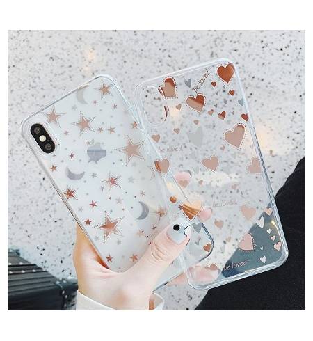 Чехол ТРU прозрачный сердца (полумесяцы и звезды) для iPhoneХS MAX