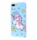 Чехол TPU Unicorn case голубой единорог для iPhone7Plus/8Plus