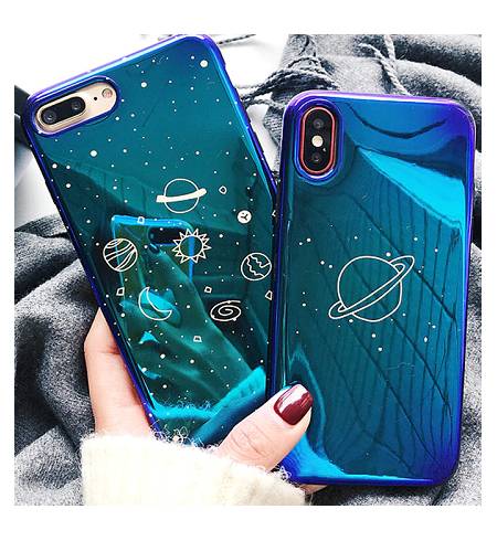 Чехол TPU синий космос для iPhoneX/XS