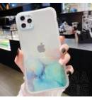 Чехол прозрачный мрамор голубой для iPhone 11 