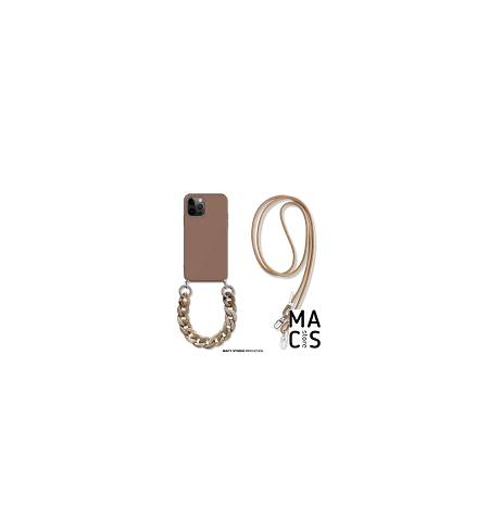 Чехол бежевый ремешек-цепочка для iPhone 12 Pro Max