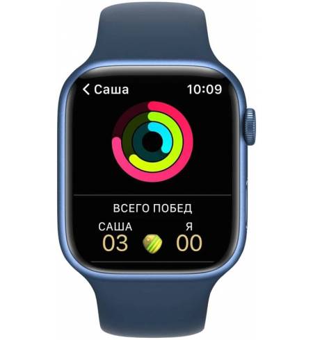 Apple Watch Series 7 41mm Blue Aluminum Case with Abyss Blue Sport Band
