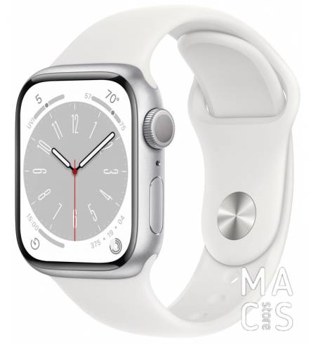 Apple Watch Series 8 45mm Silver Aluminum Case with Silver Sport Band