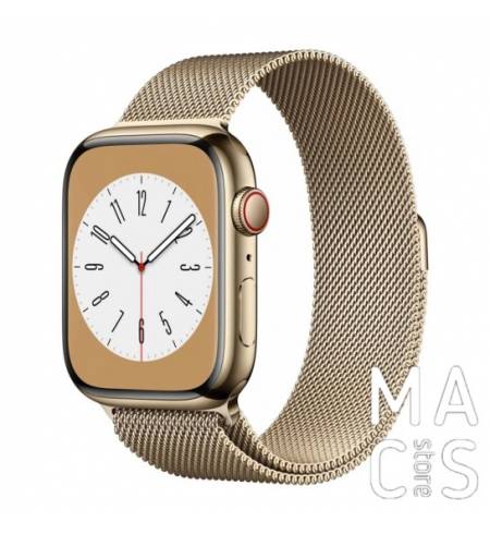 Apple Watch Series 8 GPS + Cellular 45mm Gold S. Steel Case w. Milanese Loop Gold