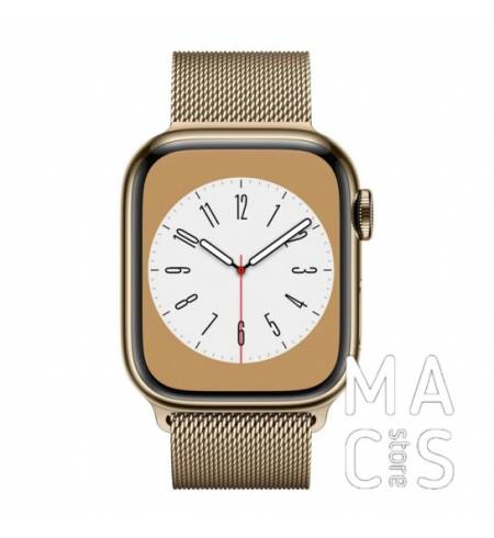 Apple Watch Series 8 GPS + Cellular 45mm Gold S. Steel Case w. Milanese Loop Gold