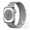 Apple Watch Series 8 GPS + Cellular 45mm Silver S. Steel Case w. Milanese Loop Silver