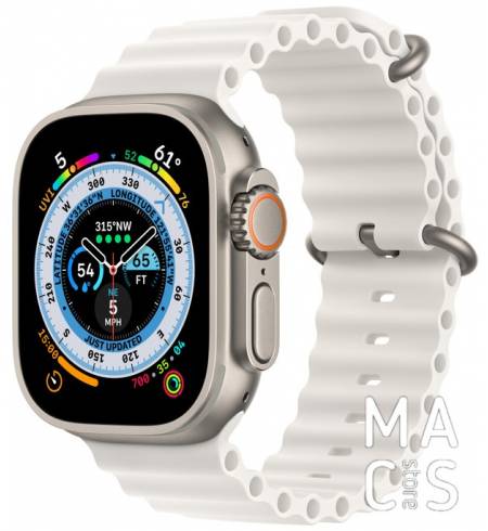 Apple Watch Ultra 49mm GPS + LTE Titanium Case with White Ocean Band