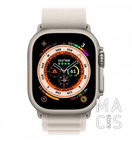 Apple Watch Ultra 49mm GPS + LTE Titanium Case with Starlight Alpine Loop - Medium