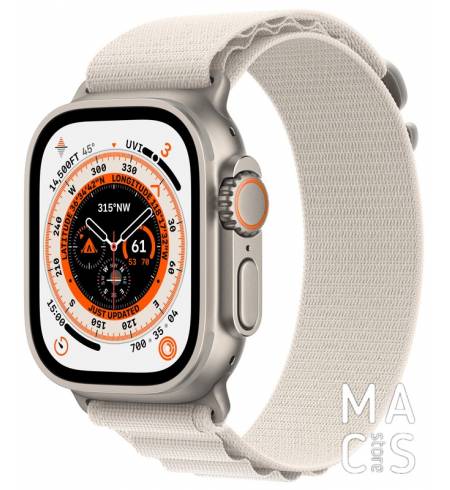 Apple Watch Ultra 49mm GPS + LTE Titanium Case with Starlight Alpine Loop - Medium