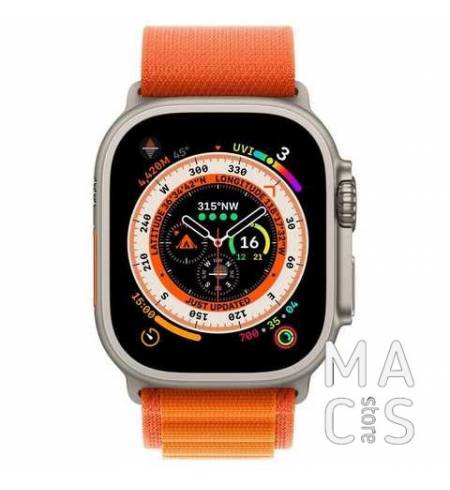 Apple Watch Ultra 49mm GPS + LTE Titanium Case with Orange Alpine Loop - Medium