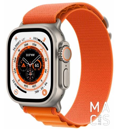 Apple Watch Ultra 49mm GPS + LTE Titanium Case with Orange Alpine Loop - Medium