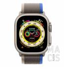 Apple Watch Ultra GPS + Cellular 49mm Titanium Case with Blue/Gray Trail Loop - S/M