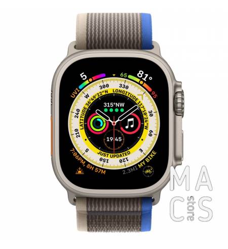 Apple Watch Ultra GPS + Cellular 49mm Titanium Case with Blue/Gray Trail Loop - M/L