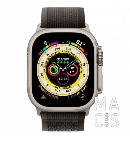 Apple Watch Ultra GPS + Cellular 49mm Titanium Case with Black/Gray Trail Loop - S/M