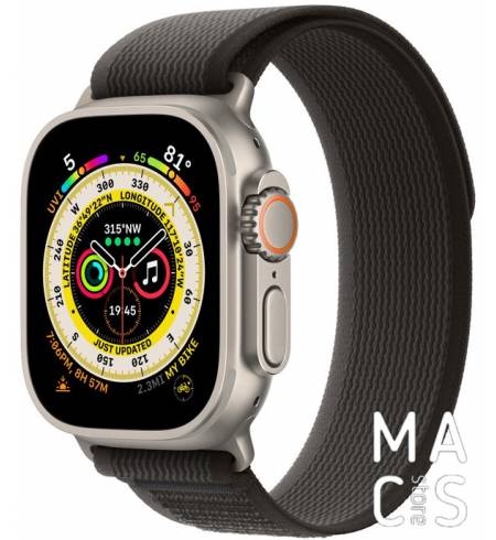 Apple Watch Ultra GPS + Cellular 49mm Titanium Case with Black/Gray Trail Loop - S/M