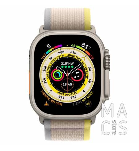 Apple Watch Ultra GPS + Cellular 49mm Titanium Case with Yellow/Beige Trail Loop - M/L
