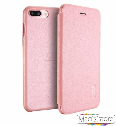 Чехол эко-кожа книжка розовый Lenuo для iPhone7Plus